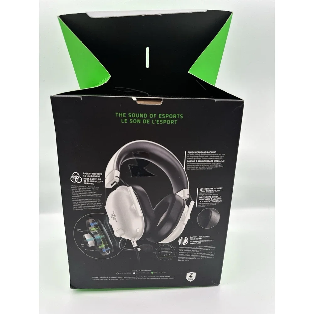 RAZER BLACKSHARK V2 X WHITE Edition Wired Gaming Headset New In Box